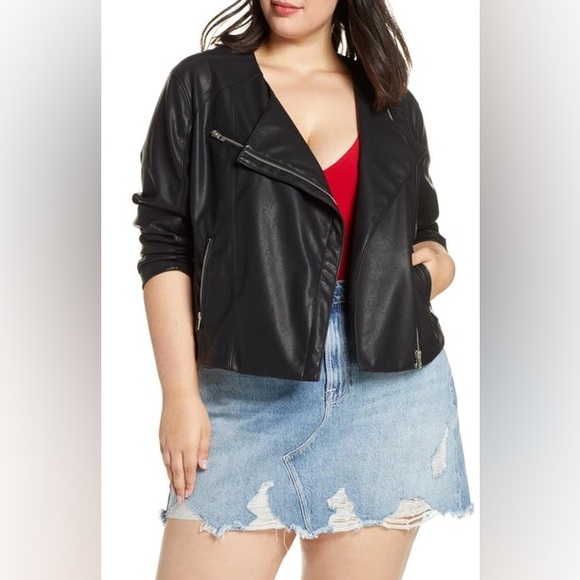 Blank NYC Record Breaker Collarless Faux Leather Moto Jacket - Picture 12 of 13